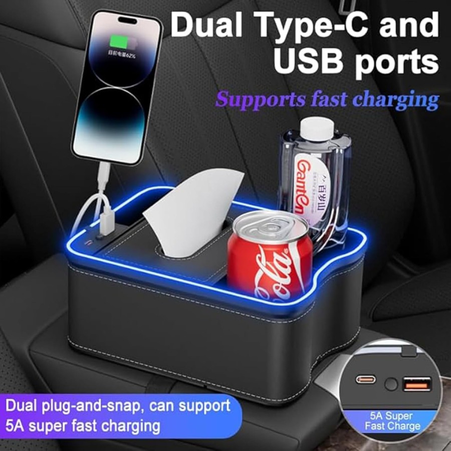 Armrest Box Storage Box New Car Storage Box Multi-Function Tissue Box