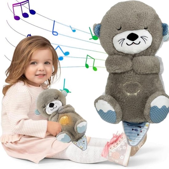Otter Breathing Plush Toy with Music and Light