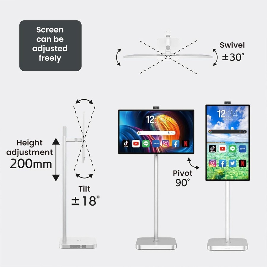 Titan Android 32” UHD Android Smart Screen & 8MP Camera - Silver