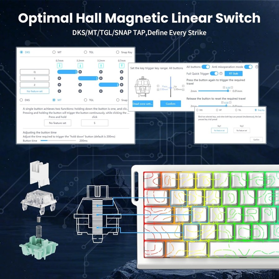 ATTACK SHARK X68 HE Rapid Trigger Mechanical Keyboard - White ATTACK SHARK X68 HE Rapid Trigger Mechanical Keyboard - White