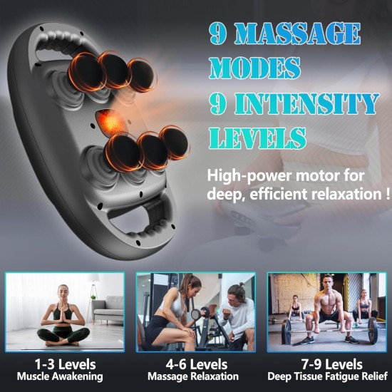 6 Head Massage Gun Deep Tissue with 9 Levels