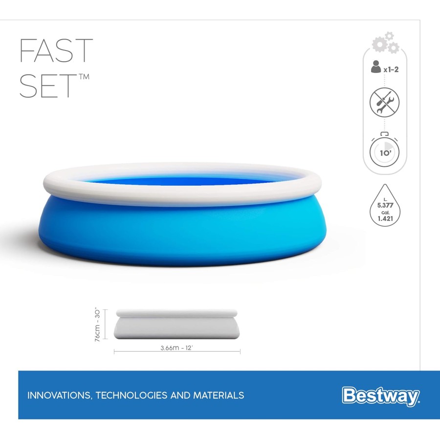 Bestway Fast Set Inflatable Swimming Pool Round- 57273 (366x76cm) Bestway Fast Set Inflatable Swimming Pool Round- 57273 (366x76cm)