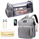 Large Capacity Diaper Bag Backpack - 6-in-1 Travel Bag for Parents - Grey