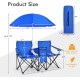 Portable Folding Picnic Double Chair W/Umbrella