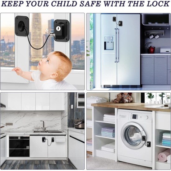 Child Safety Cable Window & Refrigerator Lock