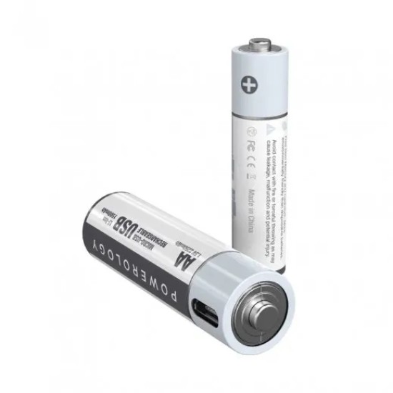 Powerology USB Rechargeable AAA Battery (2pc pack)