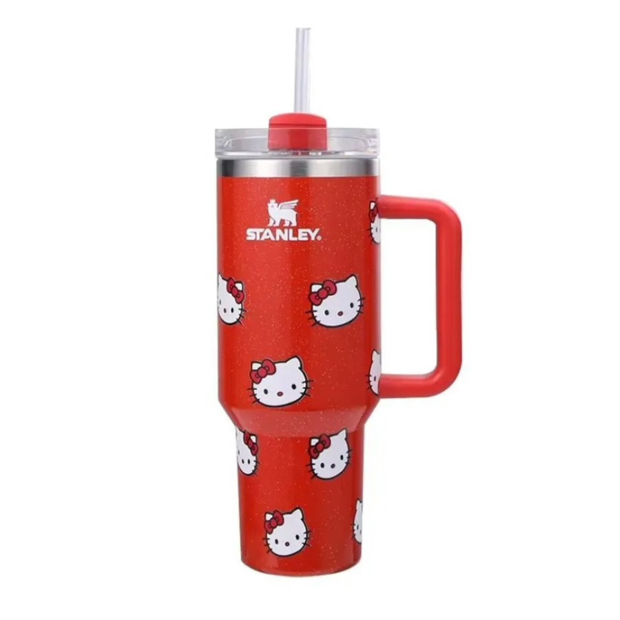 Stanley Quencher H2.0 Flow State Tumbler 40 Oz - Red Hello Kitty Edition