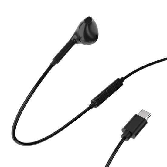 Powerology Mono USB-C Earphones 1.2M - Black