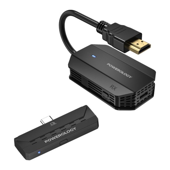 Powerology Wireless HDMI Type-C Adapter Audio & Video-Black