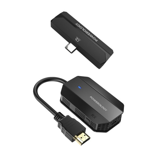 Powerology Wireless HDMI Type-C Adapter Audio & Video-Black