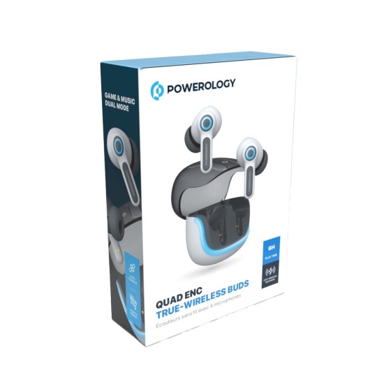 Powerology Quard Mic ENC TWS Earphone - White