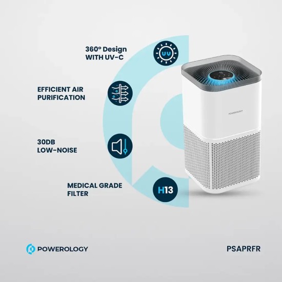 Powerology Smart Air Purifier Eliminate Odor & Smoke - White