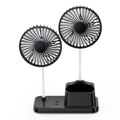 Double-Head Fan With Pen Holder 10W Rechargeable