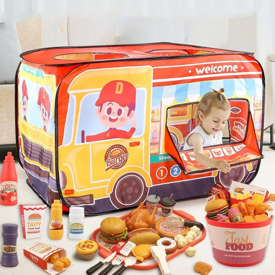 Kids Realistic Hamburger Toy Set with Tray