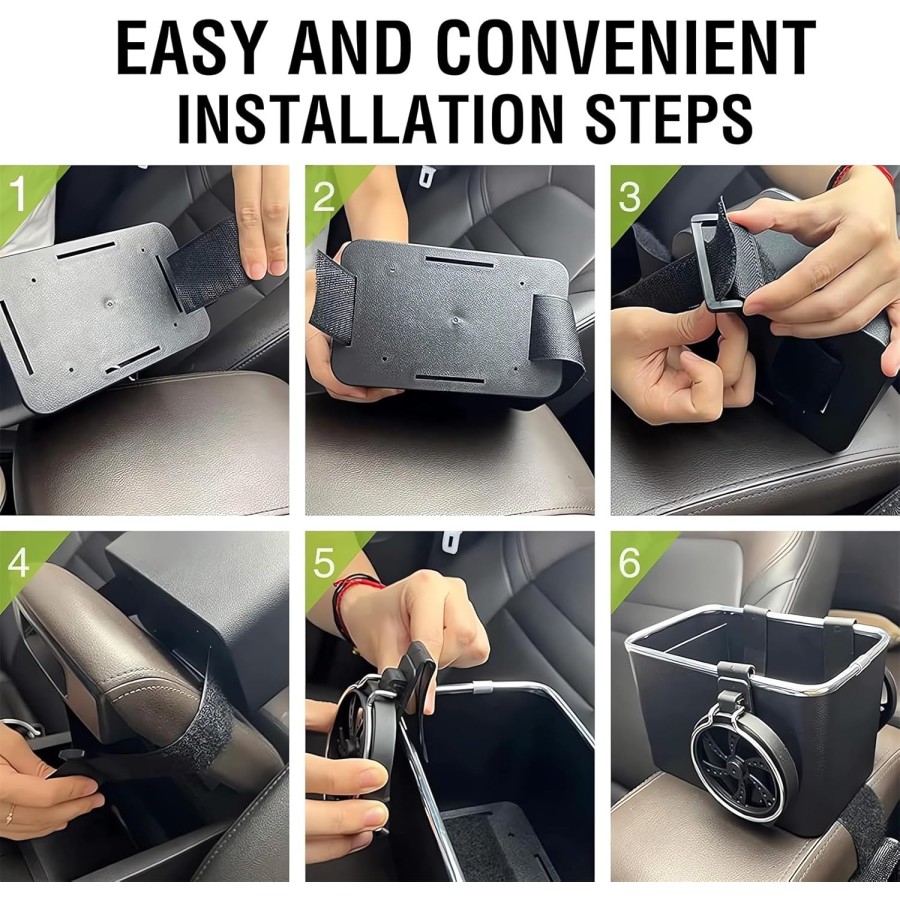 Car Armrest Storage Box with 2 Cup Holders