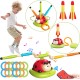 Multifunctional 3-in-1 Rocket Launcher Toy with Music & Ring Toss