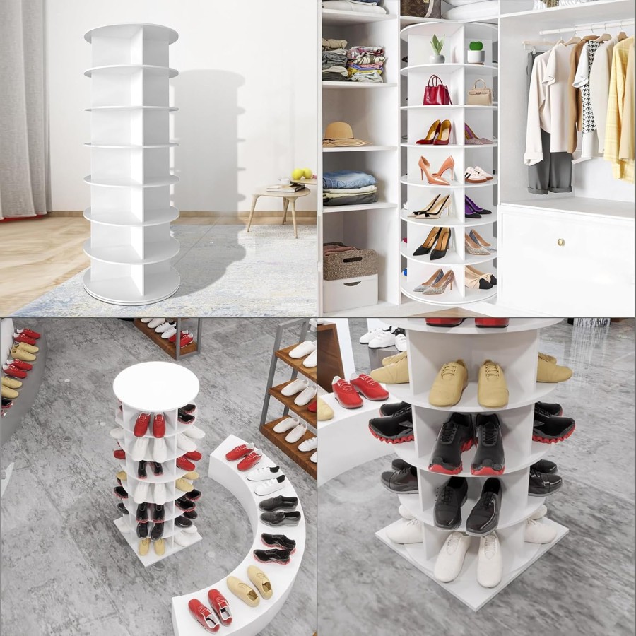 7-Tier Revolving 360° Shoe Rack Space-Saving and Convenient Storage Solution