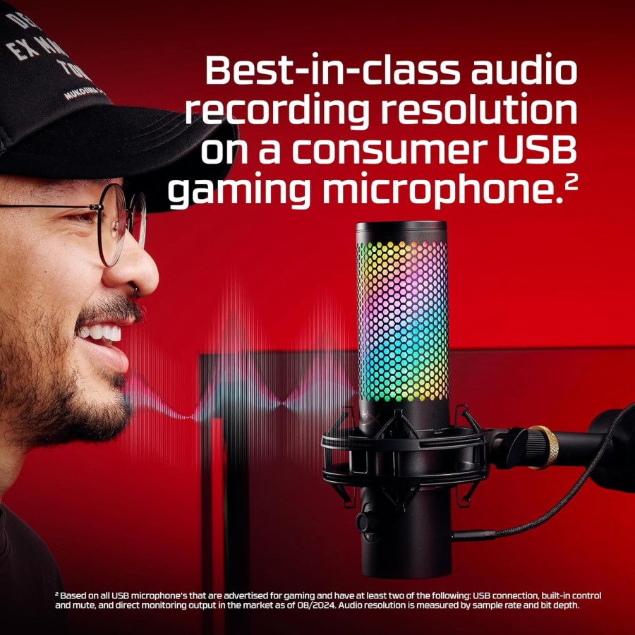 HyperX Quadcast S Customizable Lighting RGB USB Microphone - Black/Grey