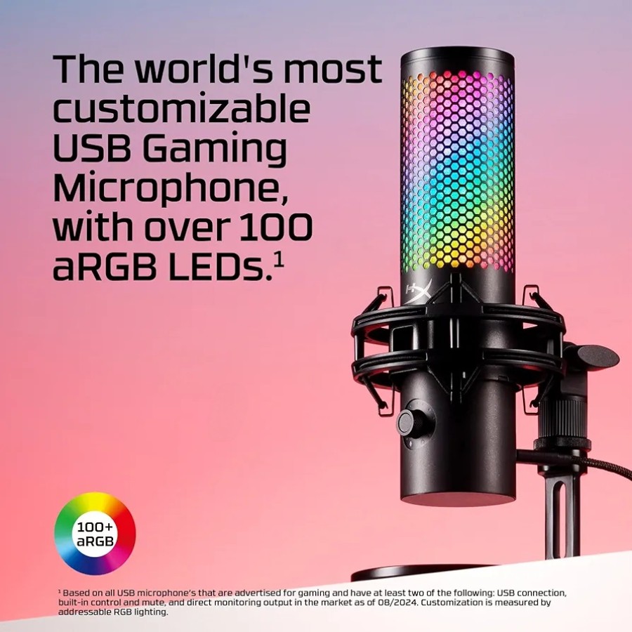 HyperX Quadcast S Customizable Lighting RGB USB Microphone - Black/Grey
