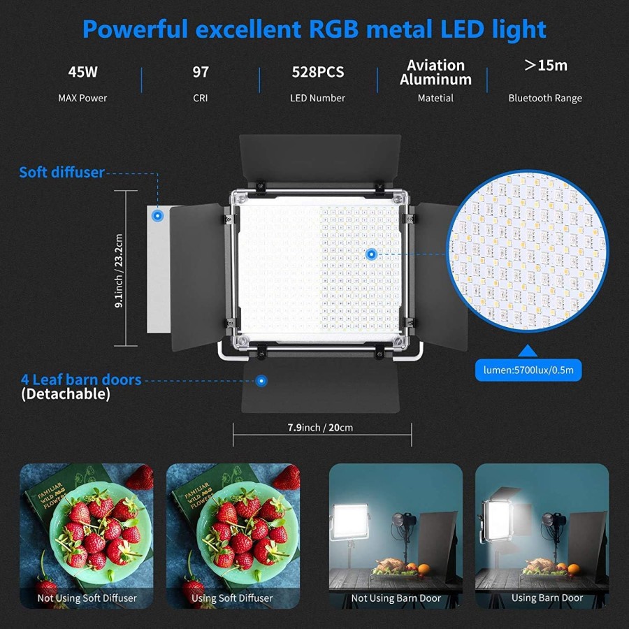 660PRO RGB LED Video Light 50W – Studio Photography Kit