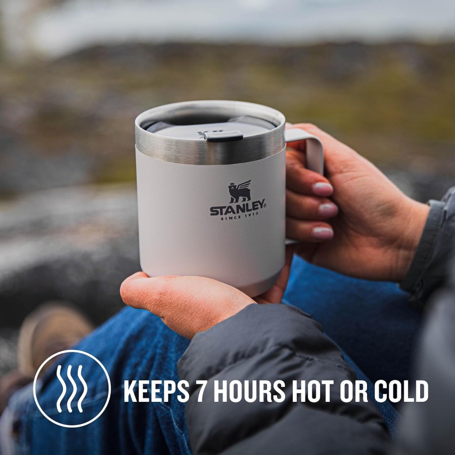 Stanley Stainless Steel Thermos Camp Mug Cup 12.5Oz / 370ml - White