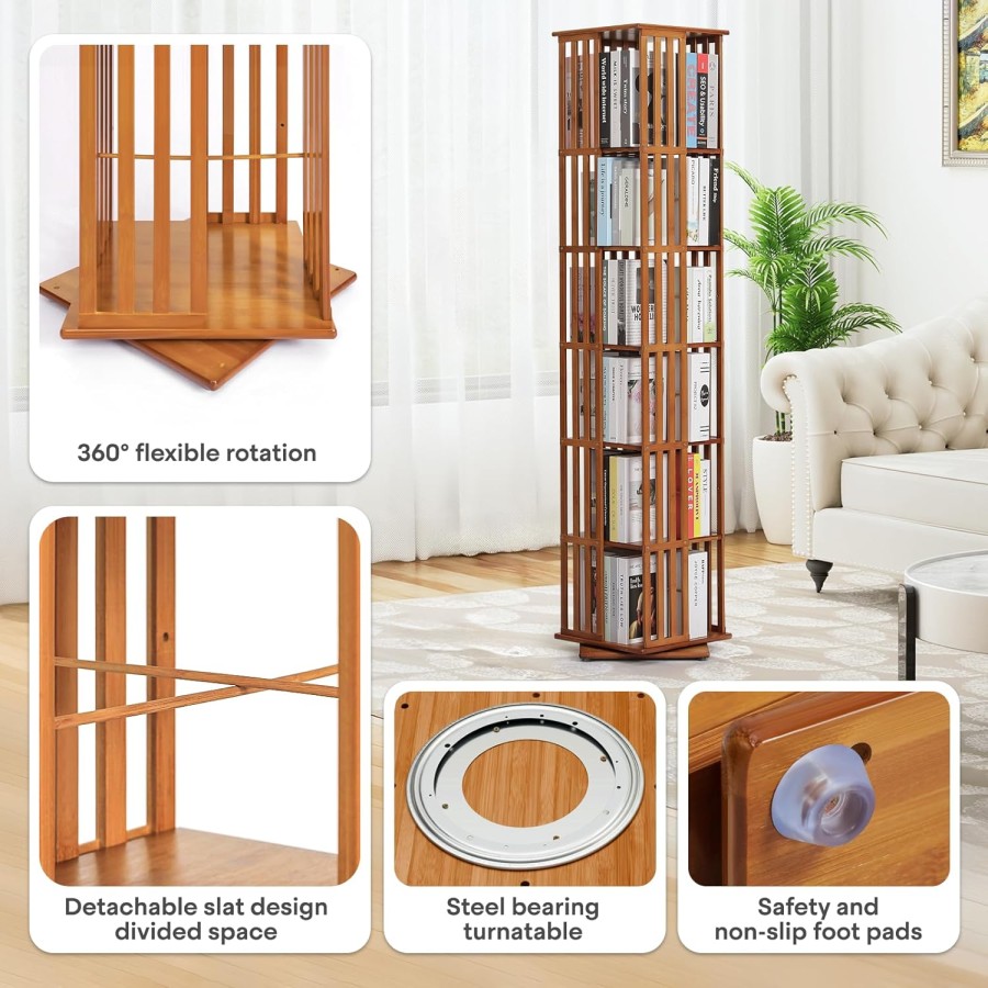 6-Tier Floorstanding Corner Bookcase