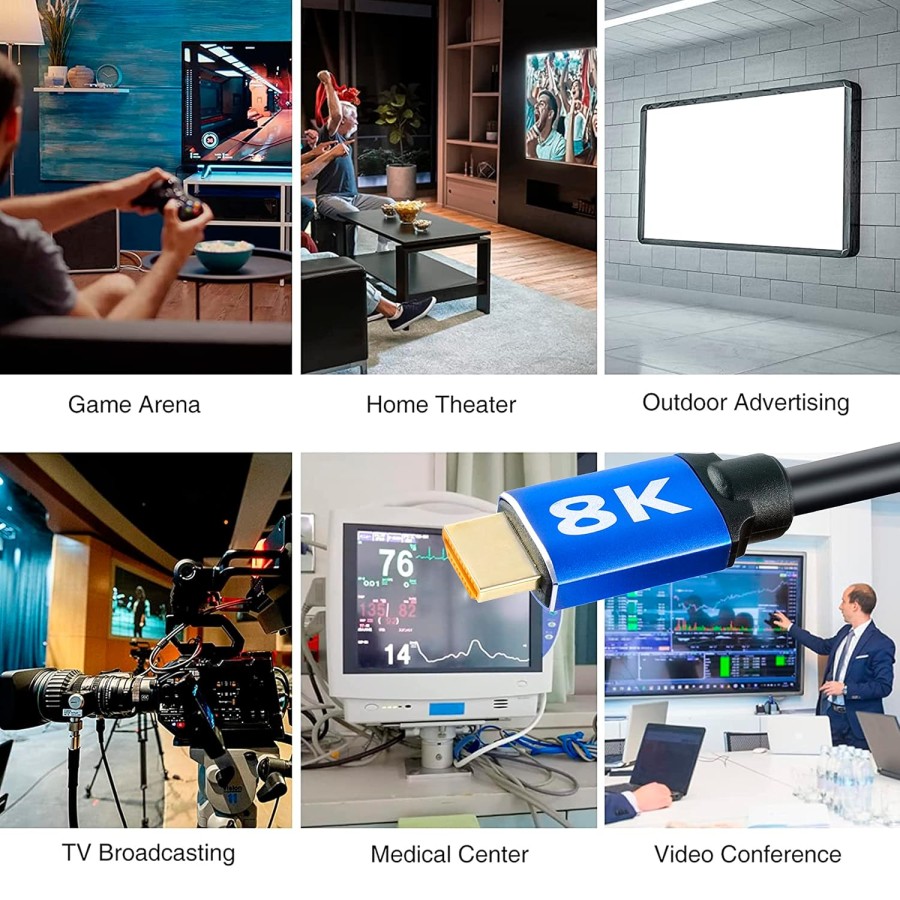  8K HDMI Cable Cord 2.1 High Speed 48Gbps -1.8m