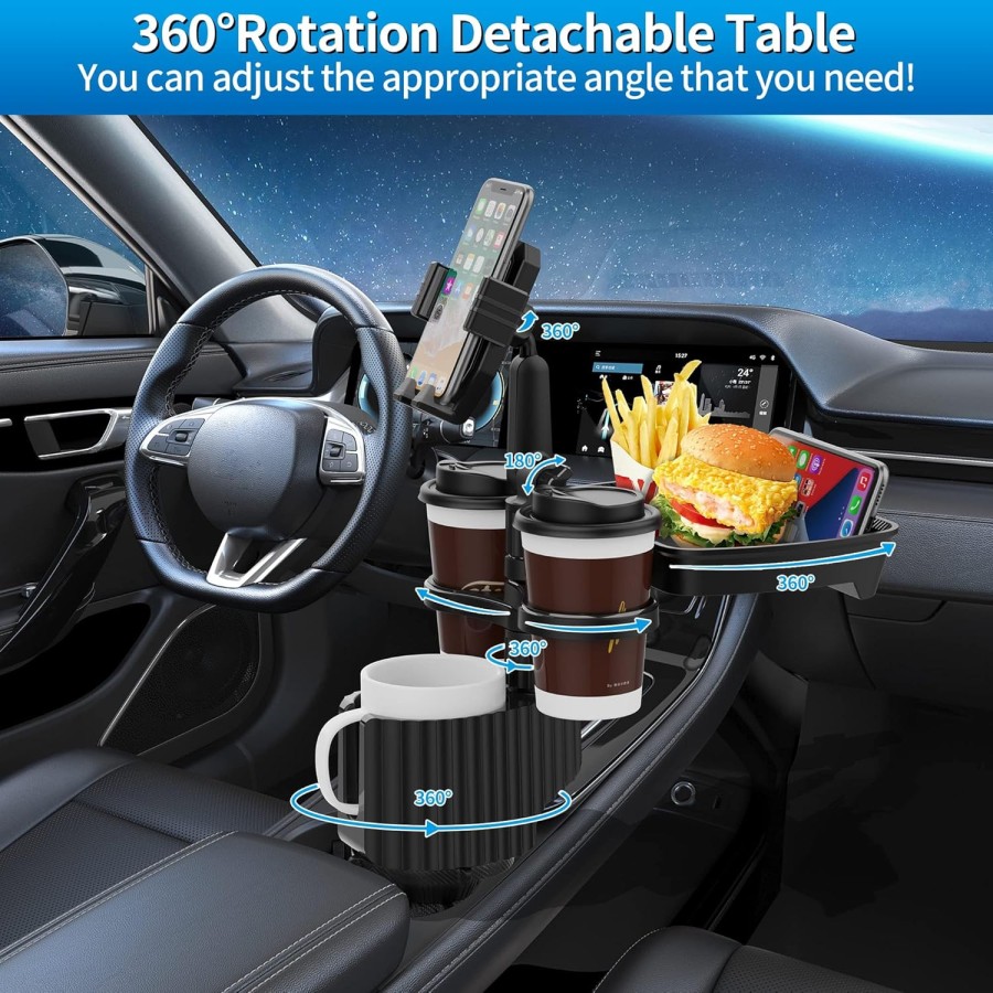 4-in-1 Adjustable Car Tray with 360° Rotation 4-in-1 Adjustable Car Tray with 360° Rotation