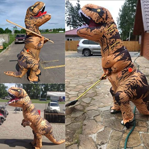 T-Rex Costume Inflatable Dinosaur Halloween Costume - Brown KWT