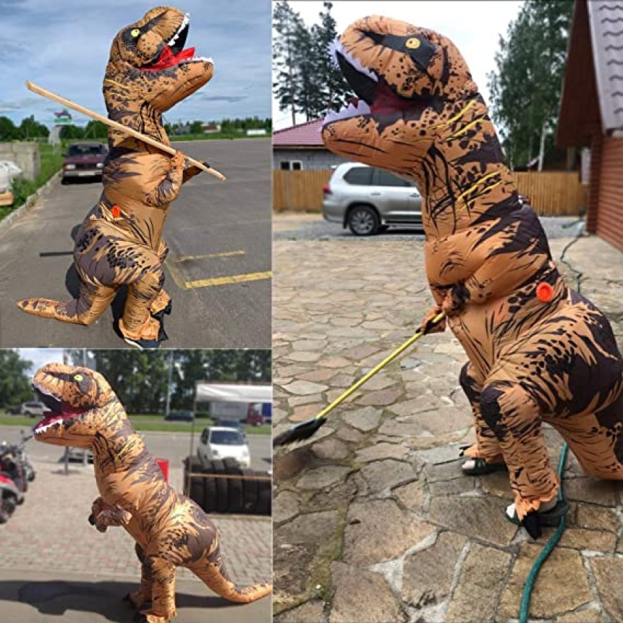 T-Rex Costume Inflatable Dinosaur Halloween Costume - Brown 