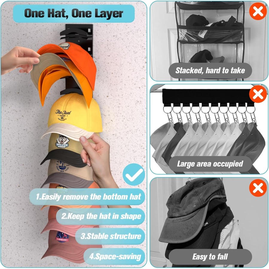 Hat Organizer Hold up to 10 Hats