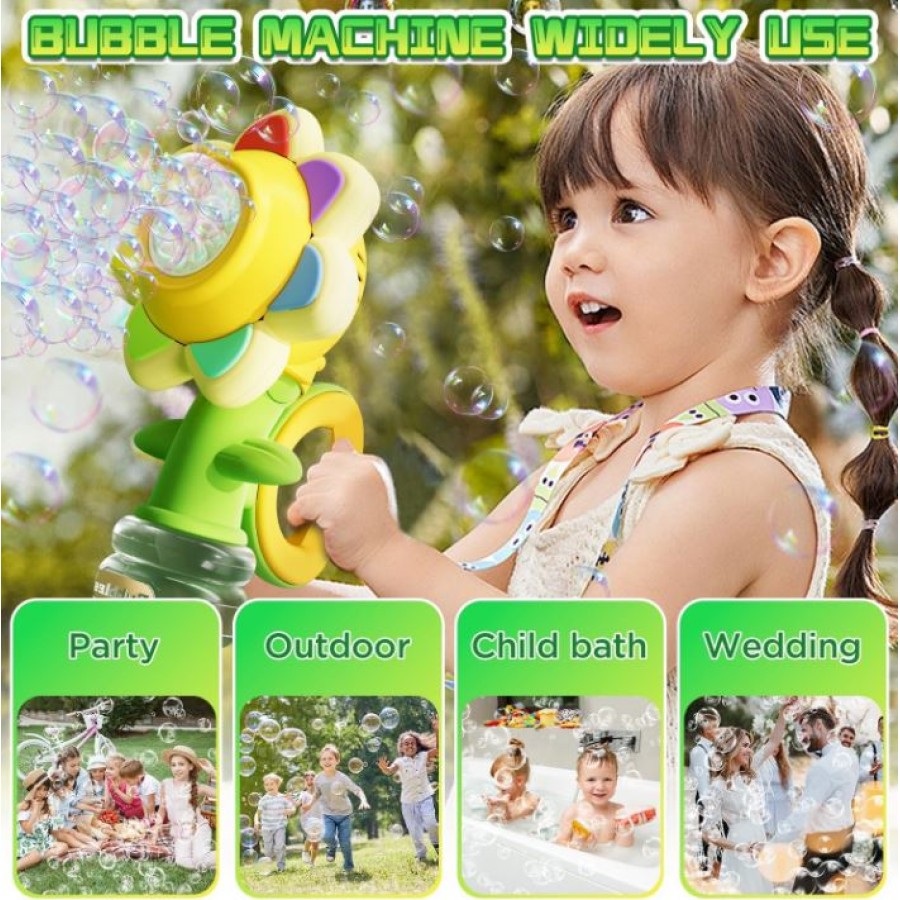 Rainbow Flower Automatic Bubble Machine