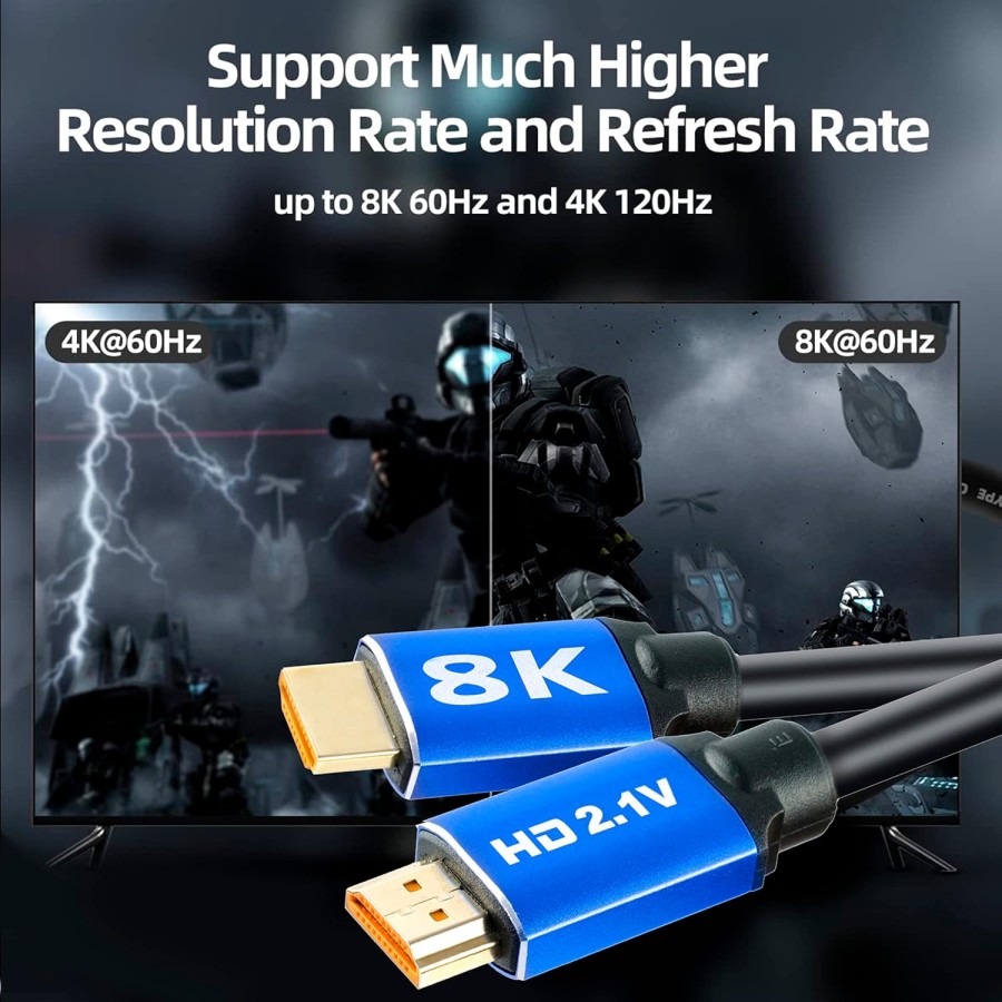  8K HDMI Cable Cord 2.1 High Speed 48Gbps -1.8m
