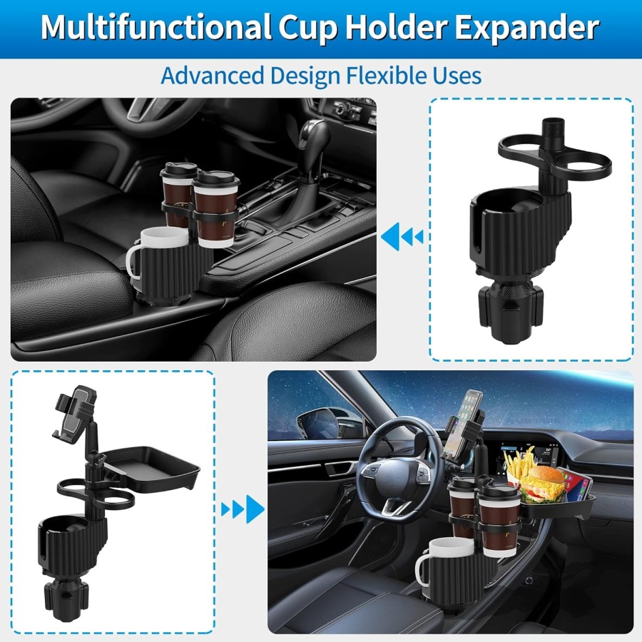 4-in-1 Adjustable Car Tray with 360° Rotation 4-in-1 Adjustable Car Tray with 360° Rotation