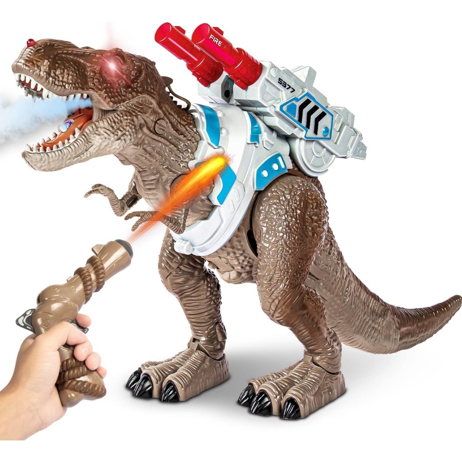 Interactive Dinosaur Toy with Walking, Roaring, and LED Light