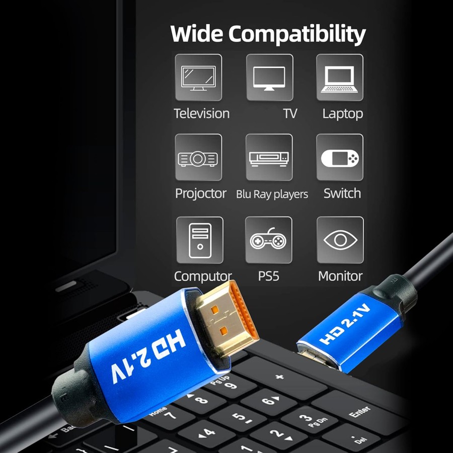  8K HDMI Cable Cord 2.1 High Speed 48Gbps -1.8m