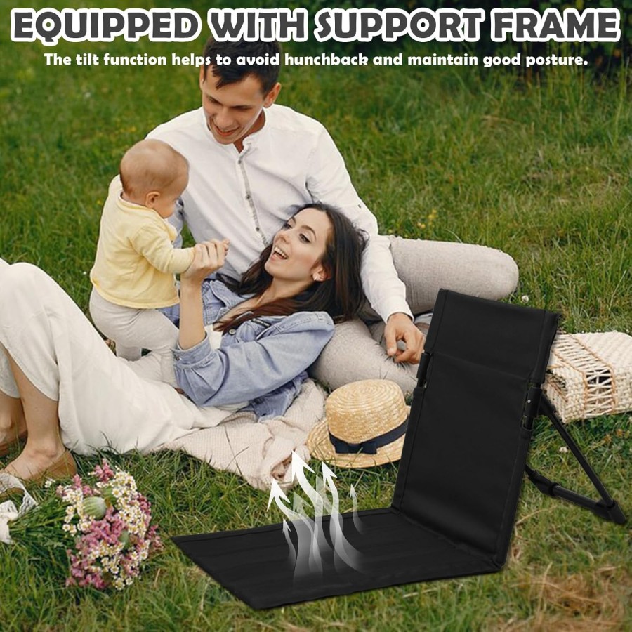 Backrest Foldable Lounge Chair - Black