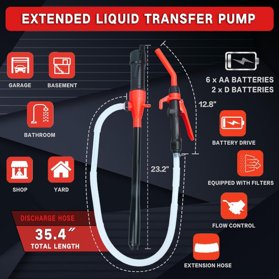  Liquid Water/Fuel Transfer Pump with Adjustable Flow - Battery Operated
