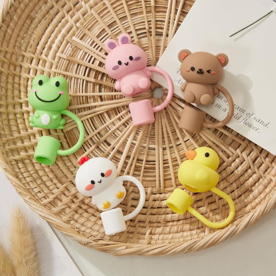 Cute Silicone Straw Tip Cover - yellow lemon Stanley 