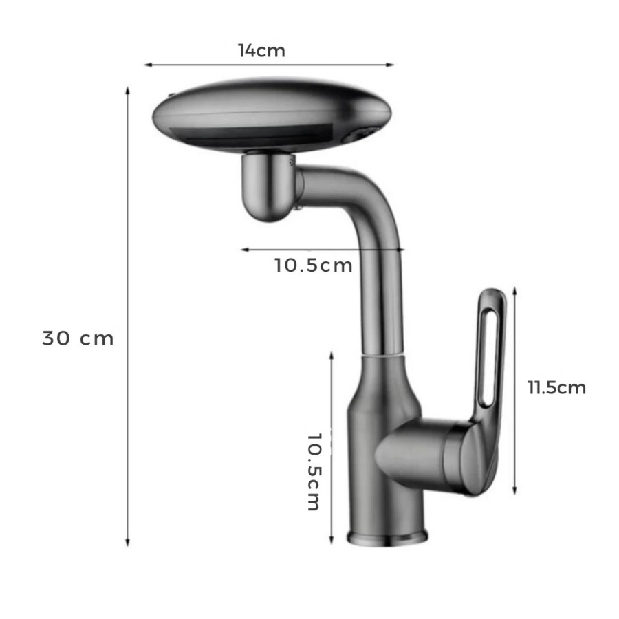 High-Pressure Swivel Water Faucet with Four Spray Modes