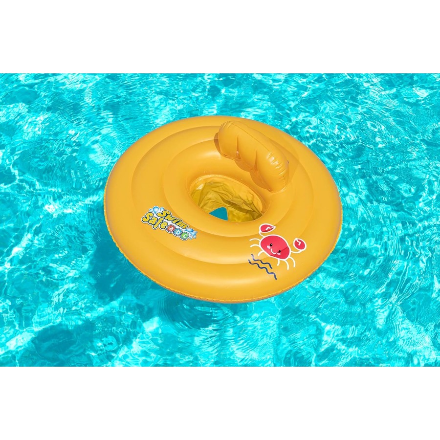 Bestway Swimsafe Baby Seat Triple Ring, Yellow - 32096 Bestway Swimsafe Baby Seat Triple Ring, Yellow - 32096