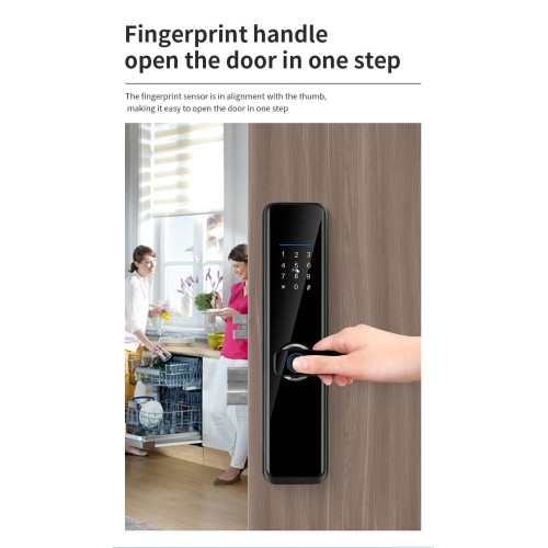 Smart Keyless Entry Lock  Fingerprint, Pass code, key card, Mobile App (Wifi & Bluetooth)