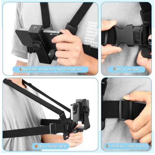 Universal Action Camera Phone Holder Chest Belt Strap