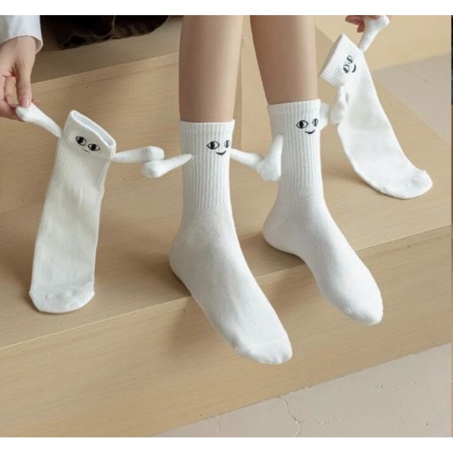 Smiling Holding Hands Socks (Free Size)