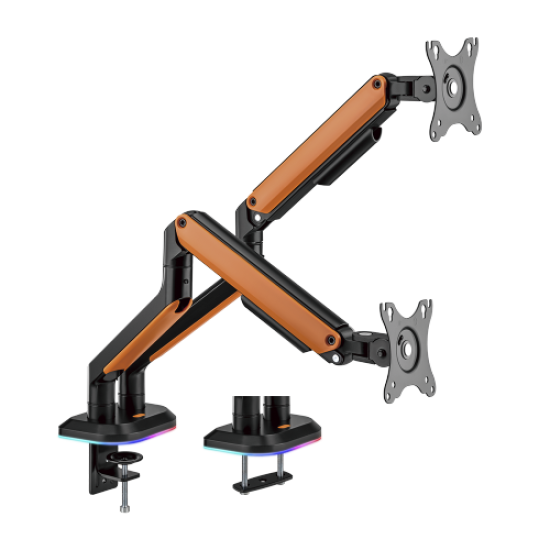 Sades Apep SA-MS02 RGB Dual Monitor Mount Arm (Max Screen size 32"/9KG Per ARM) - Orange