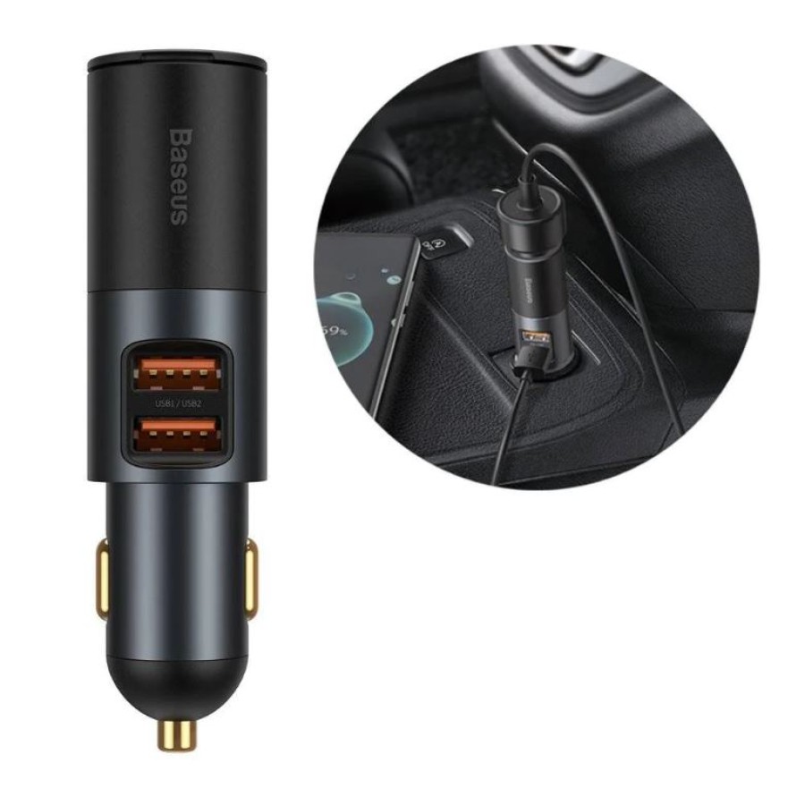 BASEUS SHARE TOGETHER USB / USB TYPE C / CIGARETTE LIGHTER SOCKET CAR CHARGER 120W