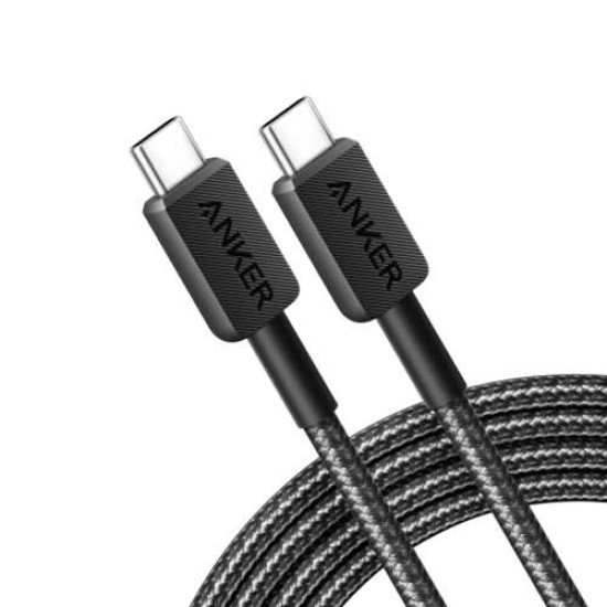 Anker 322 USB-C to USB-C Cable 60W Braided (0.9m/3ft) -Black