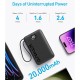 Anker 335 Power Bank - 20K 22.5W PD, Built-In USB-C Cable - Black