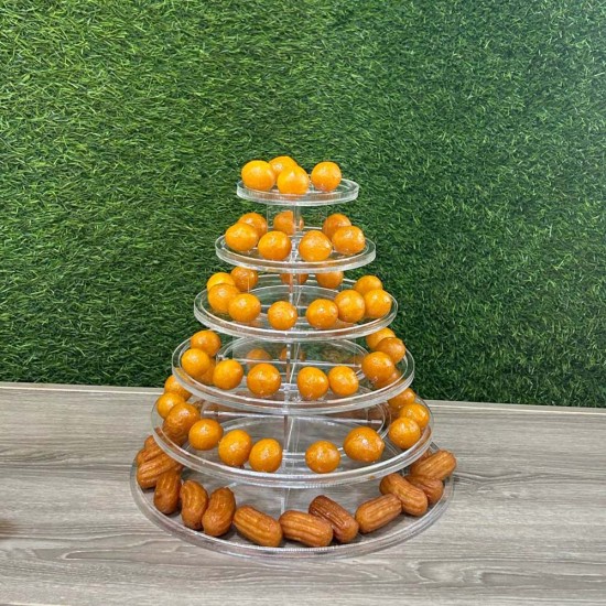  6 Tier Round Large Acrylic Cakes Chocolates Dessert Display Stand For Ramadan