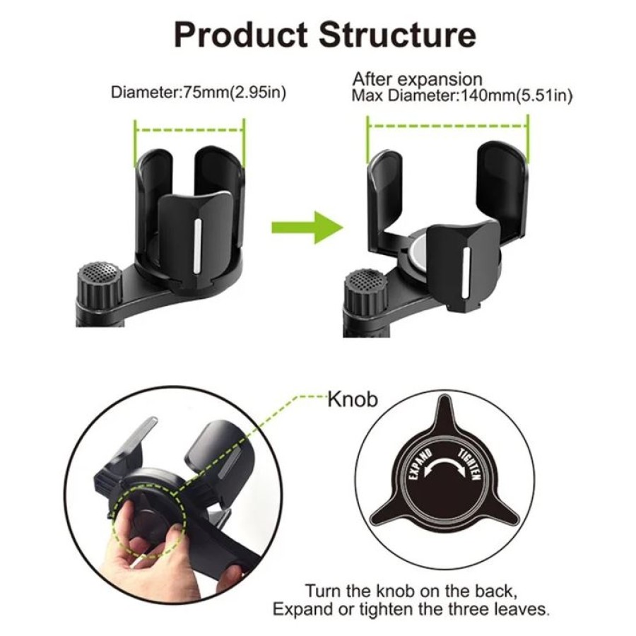 D04 Car Cup & Phone Holder with Snack Tray